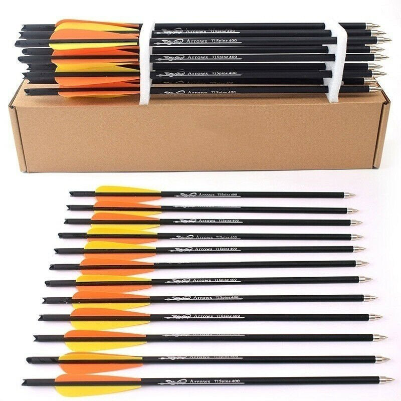 12Pcs 17'' Archery Hunting Fiberglass Crossbow Arrows OD 8Mm with Changeable Tips