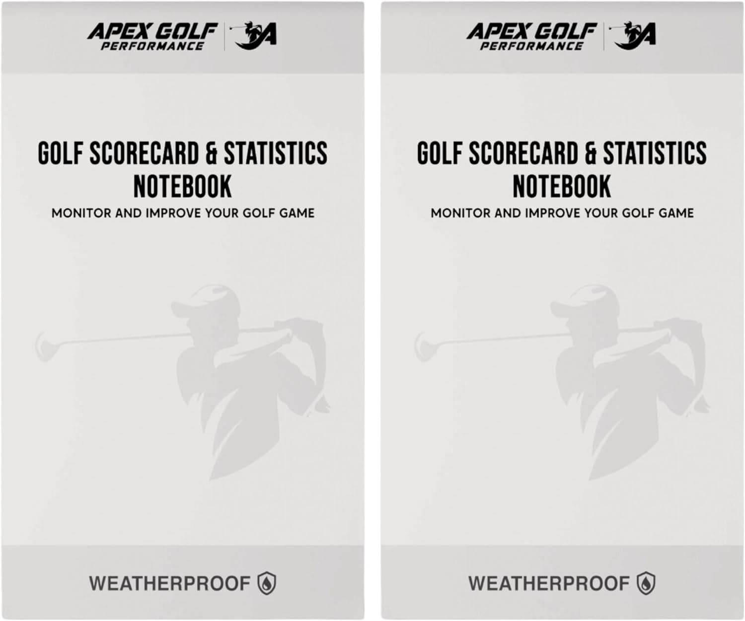 (2 Pack) Waterproof Golf Yardage Book with Golf scorecard Book 30 Rounds per Golf Notepad Golf Journal, Golf Log Book, Golf Notebook, Golf Yardage Book Cover Golf Score Book Golf Notebook Back Pocket